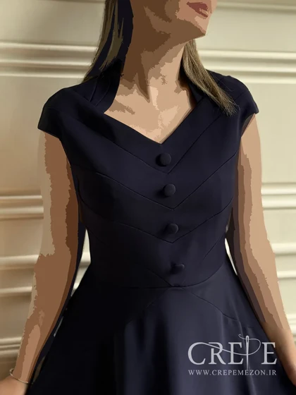 پیراهن کوتاه چهار دکمه