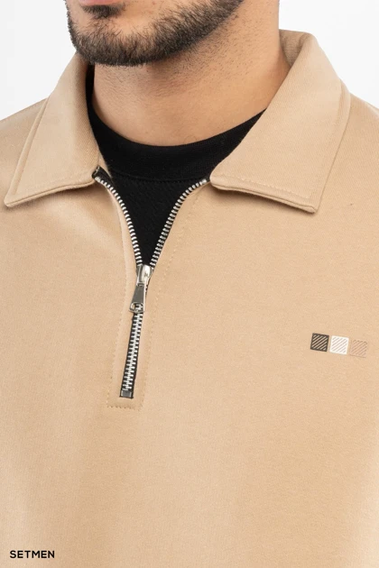 دورس مردانه نیم زیپ یقه ایستاده