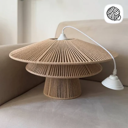 لوستر مکرومه بافی مدل کاج 3 طبقه قطر 60