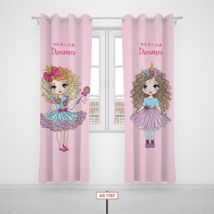 پرده پانچی اتاق کودک برند مینوریا کیدز طرح دخترانه کد p-269
