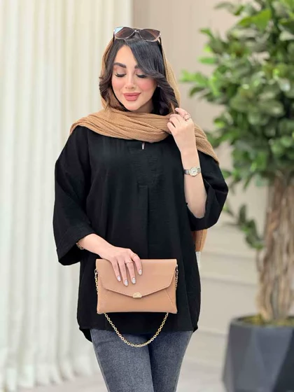 مانتو یقه ایستاده جلو بسته