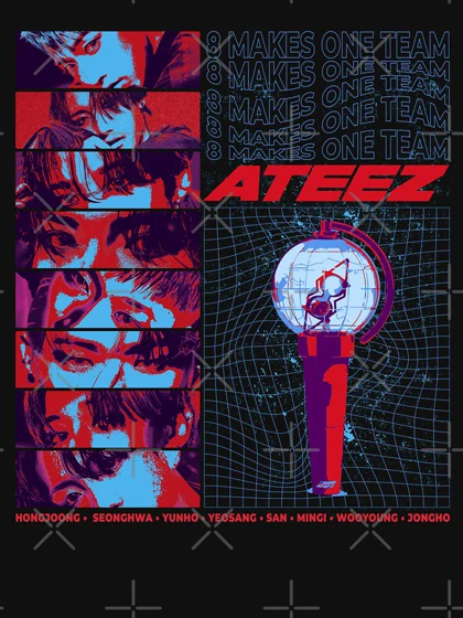 تیشرت آتیز | Ateez OT8 Retro Streetwear کد 226609