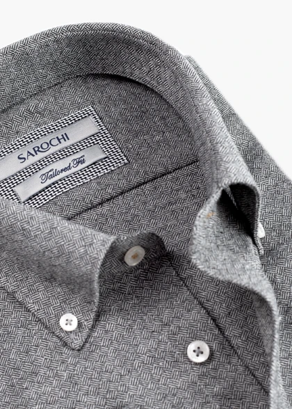 پیراهن کژوال پشمی جناقی طوسی تیره