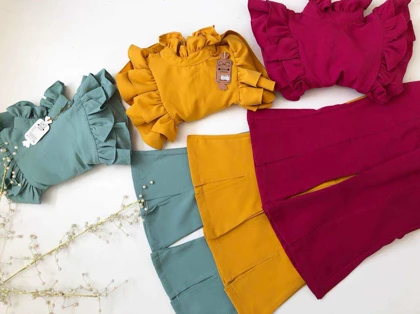 شومیز شلواردم پا چاک‌دار دخترانه