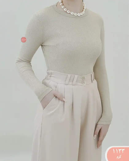 بلوز یقه گردساده 1133