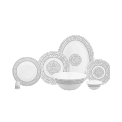 سرویس 28 پارچه پارس اپال طرح مگنولیا طوسی کد 619