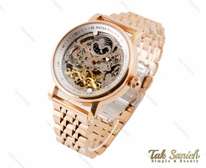 ساعت پتک فیلیپ مردانه اتوماتیک صفحه اسکلتون رزگلد Patek-3419-G