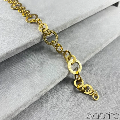 دستبند زنانه حلقه‌ای طلایی 40109