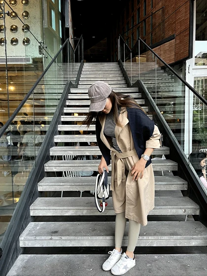 ترنچ کت بژ Stradivarius 221