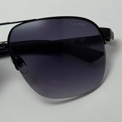 عینک آفتابی مردانه کارتیر Cartier مدل Santos تمام مشکی