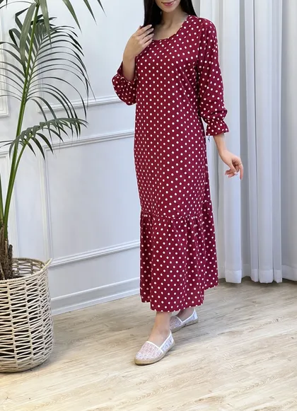 پیراهن خال‌خالی آستیندار