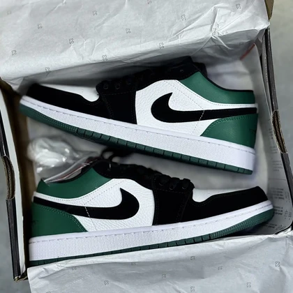کفش نایک ایر جردن وان لو سبز مشکی Nike Air Jordan 1 Low Green Black
