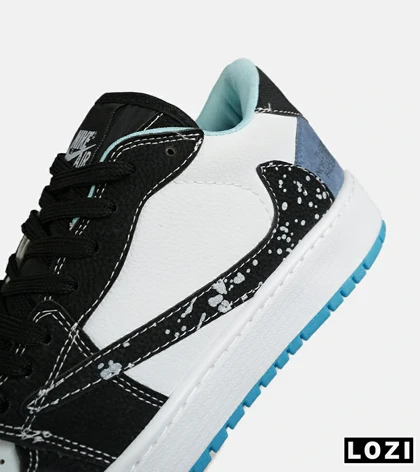 کفش کتانی مردانه و زنانه سفید مشکی آبی NIKE travis scott مدل 8316