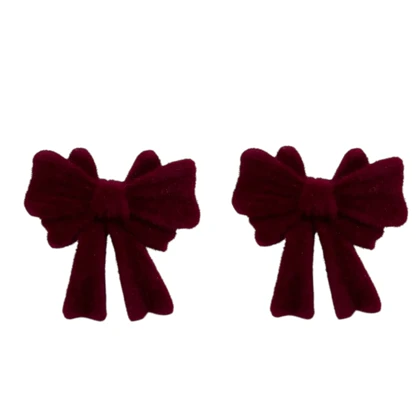 گوشواره زنانه مخملی طرح پاپیون، انتخابی شیک برای بانوان