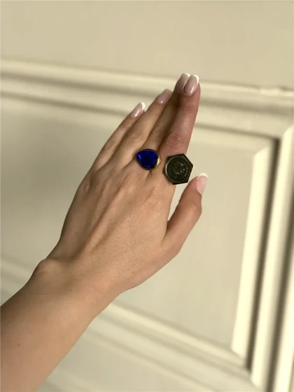 انگشتر سکه و نگین اشکی