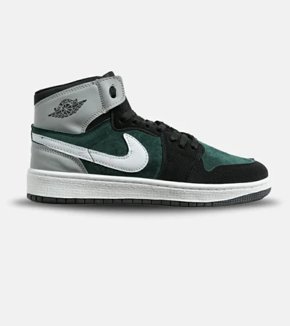 کفش کتانی ساق‌دار طوسی سبز مشکی مردانه Nike air jordan 1