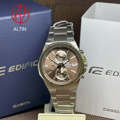 ساعت مچی مردانه کاسیو ادیفیس مدل Casio Edifice EFV-640D-5AVUDF (استیل، کرونوگراف با صفحه مسی-قهوه‌ای)