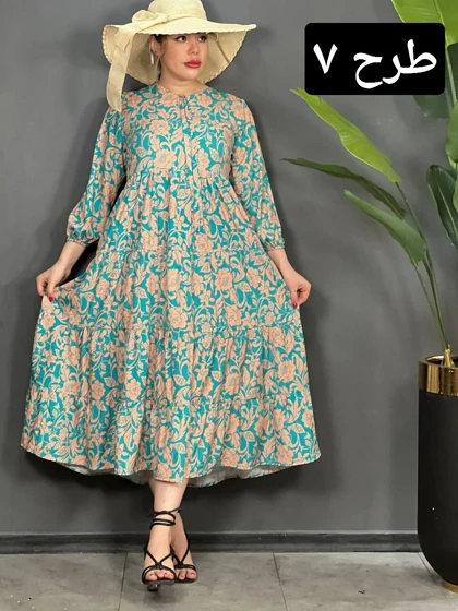 پیراهن فلور چین‌دار کد 1520