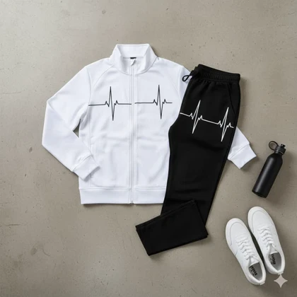 ست سویشرت شلوار مردانه سفید مدل EKO