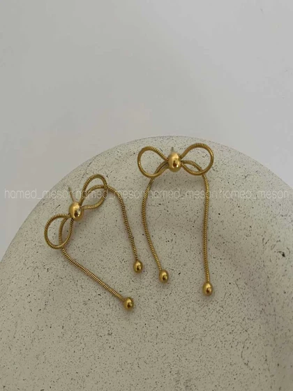 گوشواره پاپیونی طرحدار