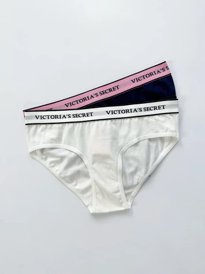 شورت اسلیپ زنانه نخ پنبه کمر کش ساده بسته 2 عددی ویکتوریا سکرت Victoria's Secret