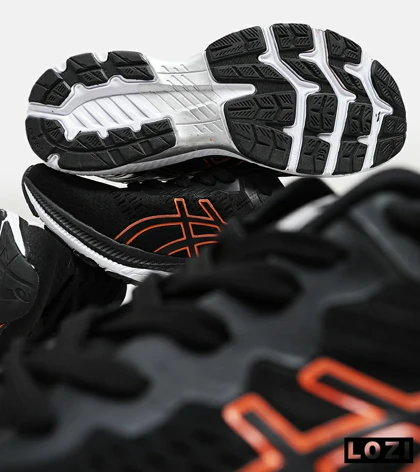 کتانی بزرگ پا مشکی نارنجی ASICS GEL-KAYANO 27