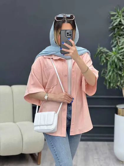 شومیز دو جیب پایین هلال
