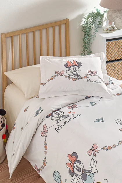 سرویس روتختی نوزاد Özdilek مدل Minnie Mouse Bowties Disney دارای مجوز - کرم