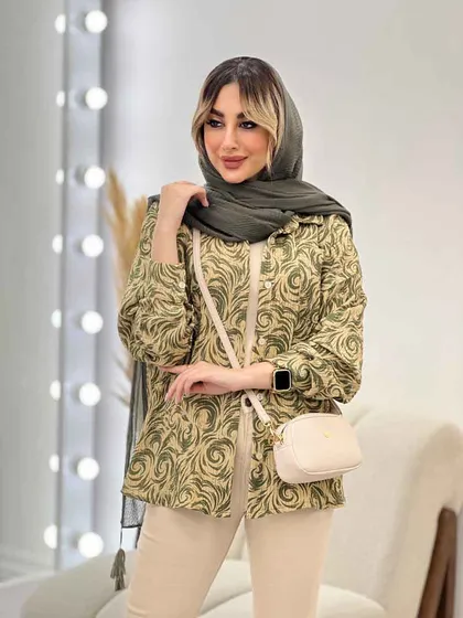 شومیز طرح دار تک جیب