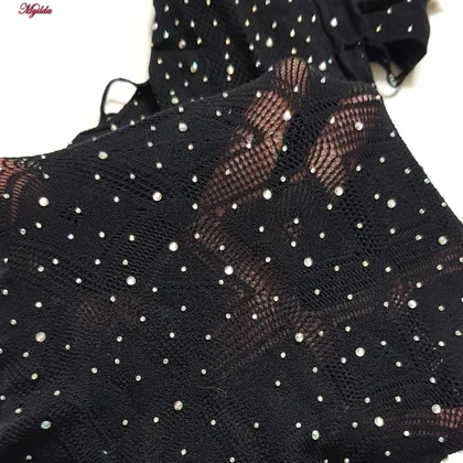 سرهمی فانتزی زنانه مدل نگین‌دار کد 4860-7032 رنگ مشکی