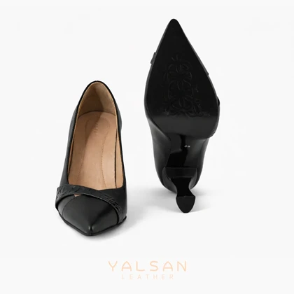 کفش پاشنه‌دار زنانه چرم یلسان مدل سیلا کد 693-GAN