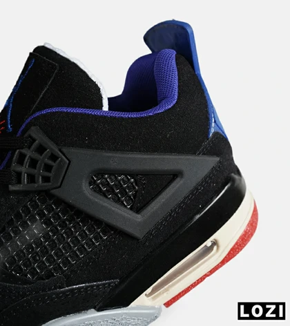 کتانی ساق‌دار بزرگ پا آبی مشکی آبی قرمز Nike air jordan 4 مدل 8341