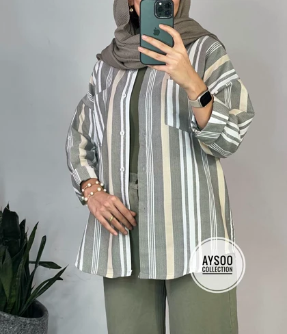 مانتو کنفی راه راه