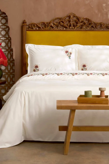 سرویس روتختی دو نفره Karaca Home مدل Dornel 100٪ پنبه - سفید
