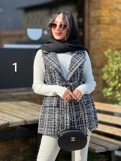 ژیله دو جیب پاکتی کمردار