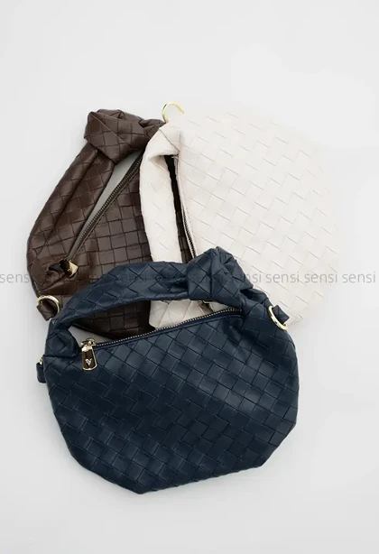 کیف چرم طرح حصیر کد1004675