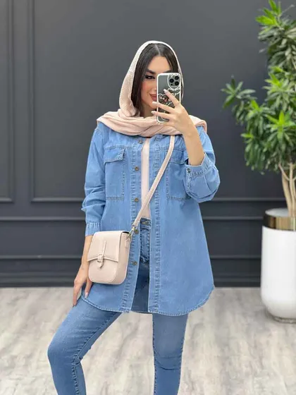 مانتو جین کاغذی دوجیب پاکتی