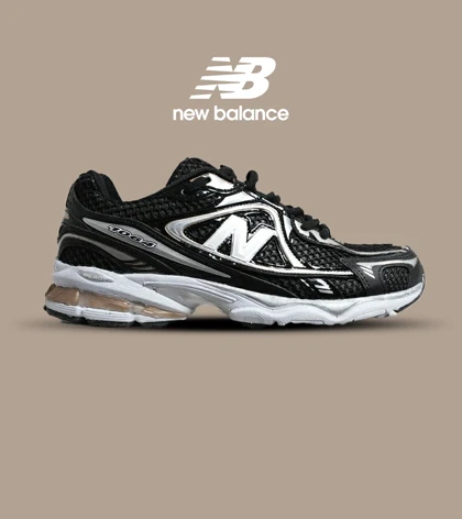 کفش کتانی مردانه و زنانه مشکی نقره ای NEW BALANCE 1064 مدل 5981