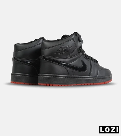 کفش کتانی ساق‌دار مردانه و زنانه مشکی قرمز NIKE jordan 1 مدل 8775