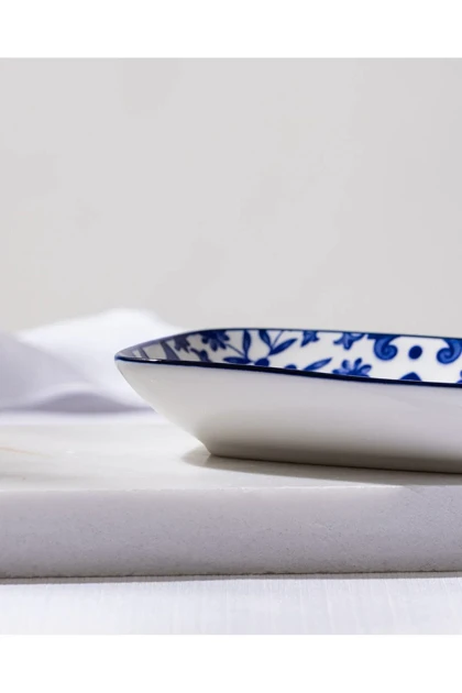 بشقاب سرو Madame Coco مدل Reve Bleu Ellis Bone China - آبی/سفید