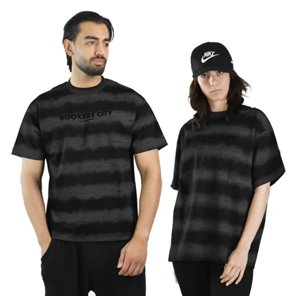 تیشرت باکسی اسپرت توبن هوم مدل X053 مشکی