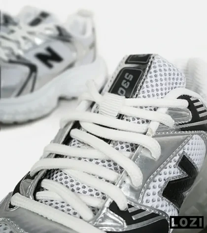 کفش کتانی مردانه و زنانه سفید طوسی مشکی NEW BALANCE 530 V02