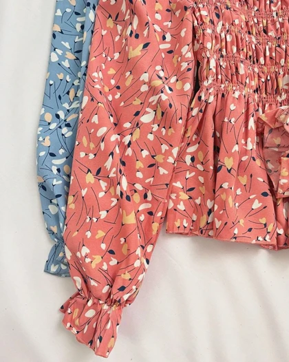 شومیز کراپی گل‌دار وارداتی کد 50187