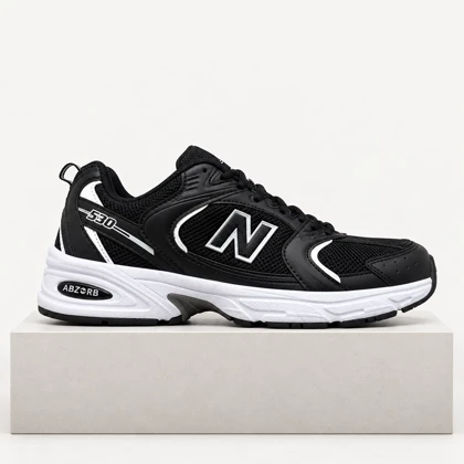 کفش کتانی زنانه و مردانه مشکی سفید NEW BALANCE 530 مدل 4124