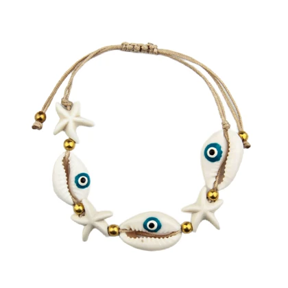 دستبند زنانه مدل صدفی و ستاره دریایی