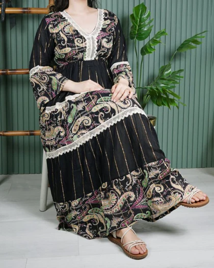 پیراهن زنانه هندی خامه دوزی U7614