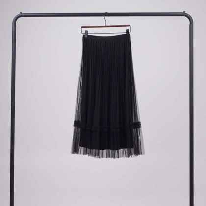 دامن توری نوار مروارید