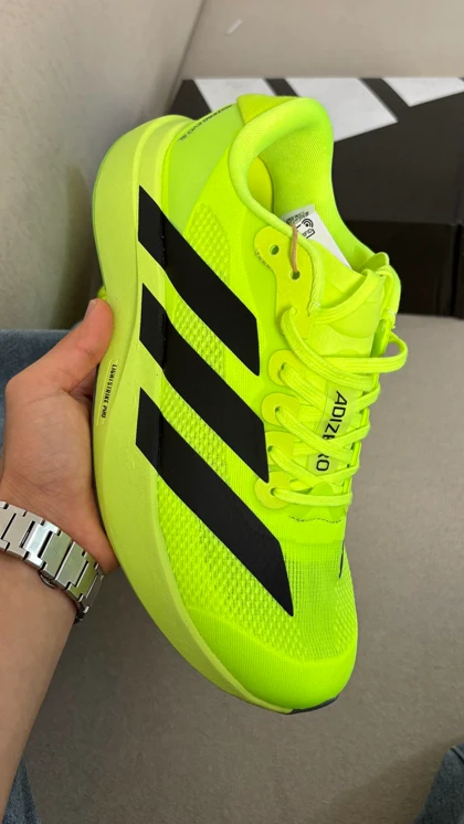 کتانی ویتنامی آدیداس آدیزیرو اوو اس ال رانینگ سبز فسفری Adidas Adizero Evo SL Running green کیفیت اورجینال