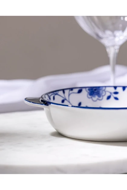بشقاب سرو Madame Coco مدل Reve Bleu Seren Bone China - آبی/سفید