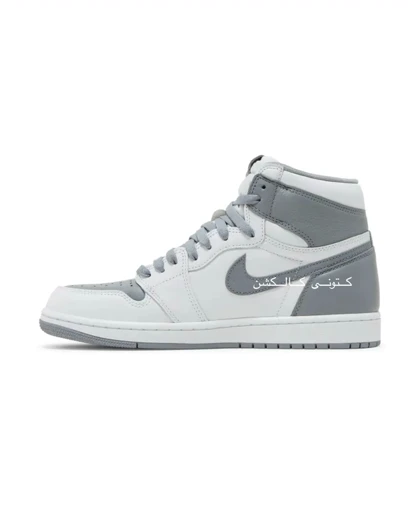 کتانی نایکی ایر جردن وان ساق‌دار سفید طوسی Air Jordan 1 Retro High OG Stealth